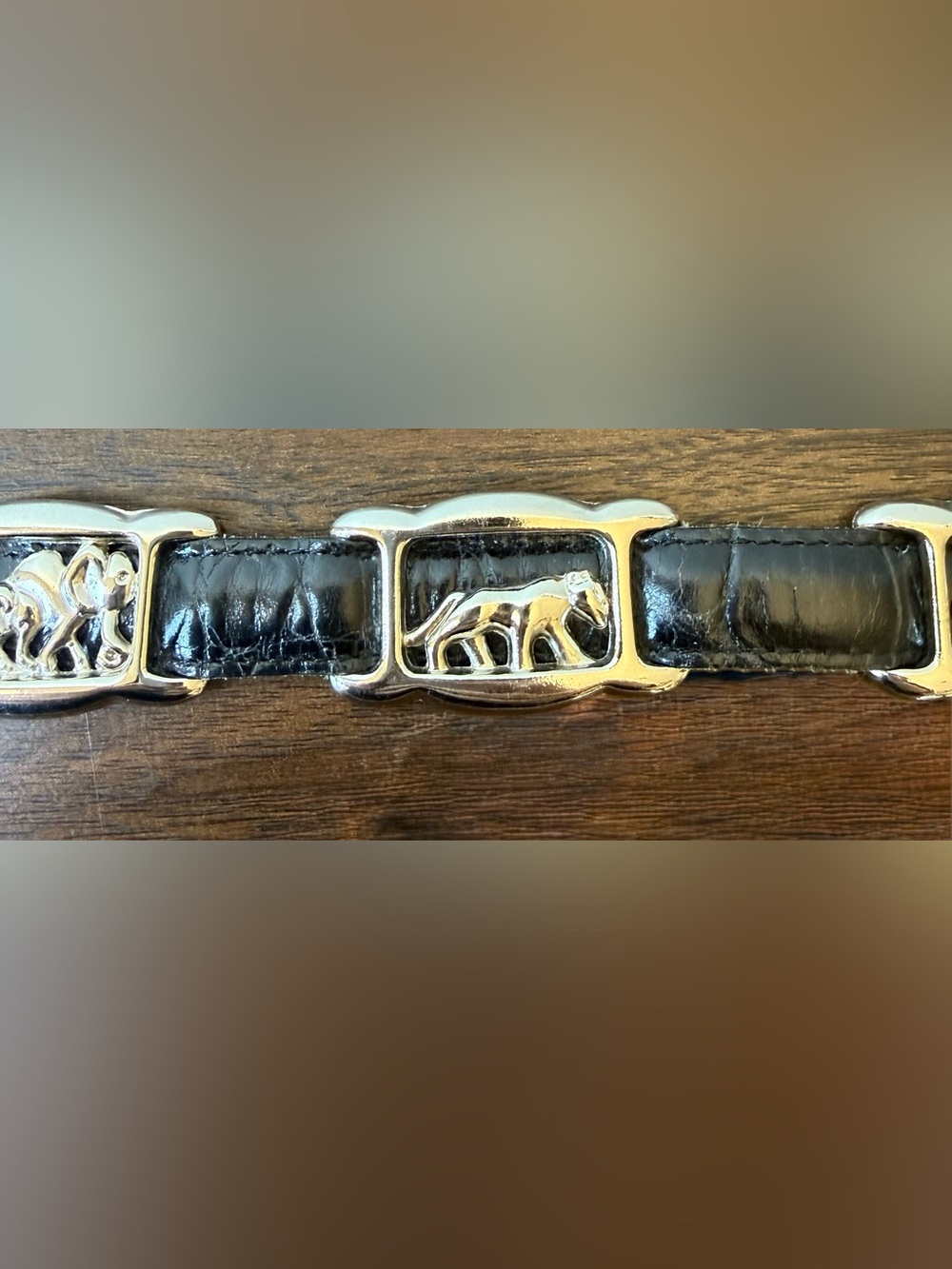 Vintage Safari Western-Style Women's Black Leather Belt with Silver-Tone Buckle - Picture 11 of 15
